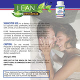 etiqueta de LEAN Nutraceuticals con lista de ingredientes legible