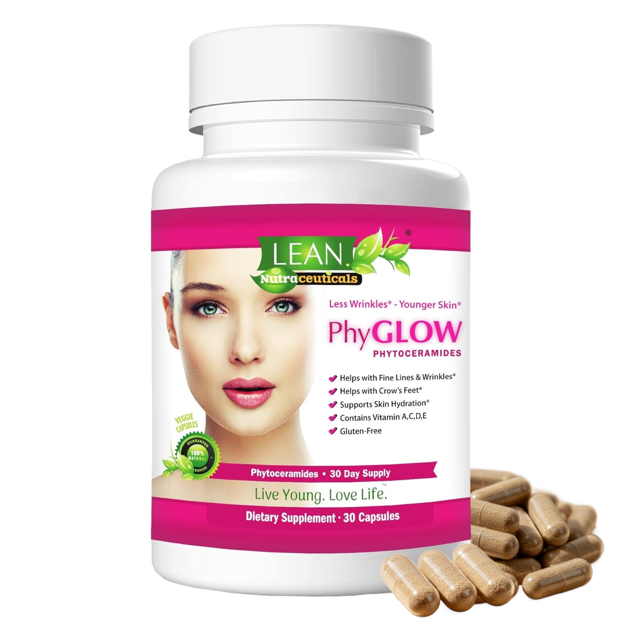 LEAN Nutraceuticals frasco frontal mostrando diseño y cantidad