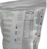 LEAN1 bolsa 5 lb junto a una cuchara ilustrando 44 raciones convenientes