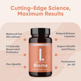 LEANFORGOOD Biome etiqueta con lista de ingredientes y 20.000 millones UFC clara