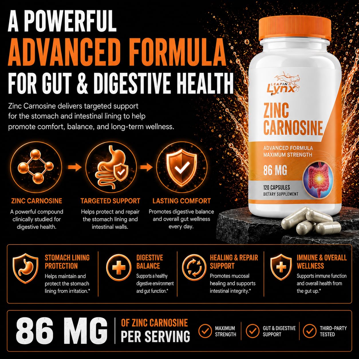Leaping Lynx etiqueta nutricional legible que transmite transparencia y calidad