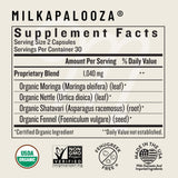 Legendairy Milk etiqueta con certificaciones orgánicas y Non-GMO