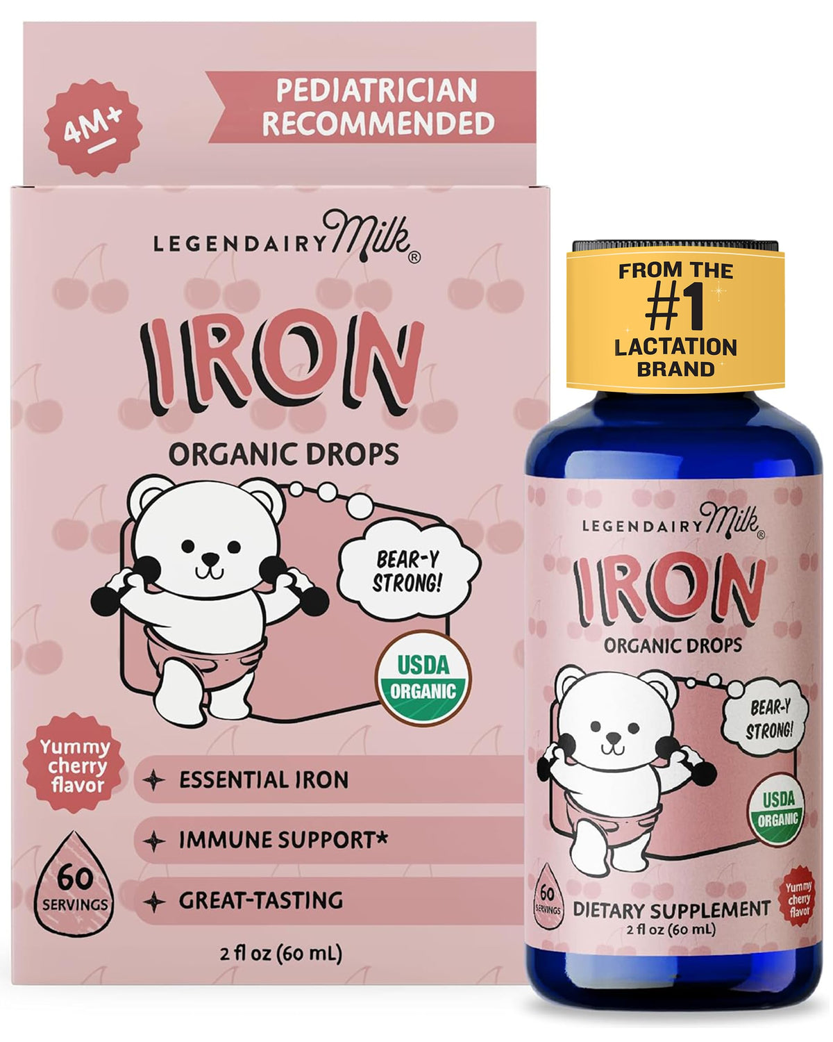 Legendairy Milk frasco frontal mostrando etiqueta y tamaño, presentación clara y confiable