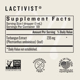 Legendairy Milk etiqueta con ingredientes destacando torbangun orgánico