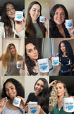 Legendairy Milk mujer sonriendo con cabello vivo como resultado visible