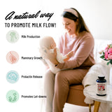 Madre usando extractor de leche con bote de Pump Princess al fondo, sugiriendo apoyo a la extracción