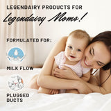 Legendairy Milk persona tomando una softgel que ilustra la dosis recomendada