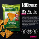 Legendary Foods bolsa abierta con chips visibles y textura apetecible