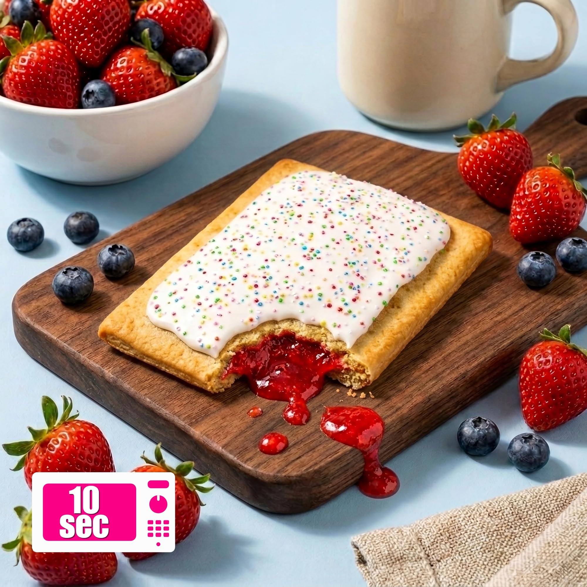 Legendary Foods pastelito en mano para mostrar portabilidad y conveniencia proteica