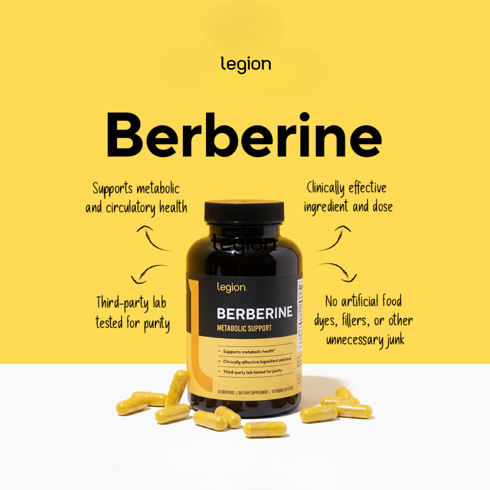 LEGION cápsulas vegetales en mano mostrando conveniencia y absorción mejorada