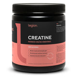 LEGION creatina en envase frontal mostrando diseño y cantidad, confianza y limpieza