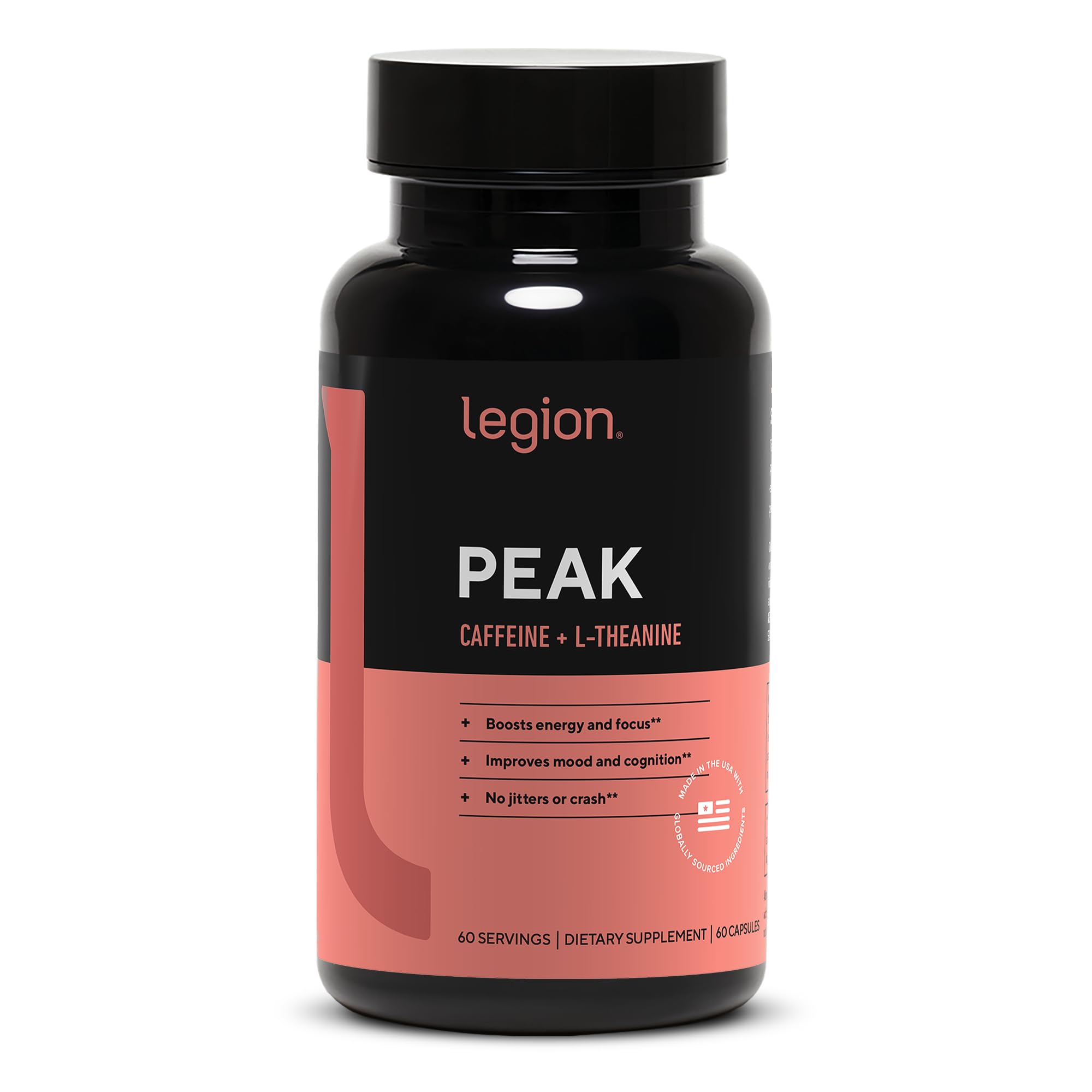 LEGION Peak frente del envase mostrando etiqueta clara y beneficios