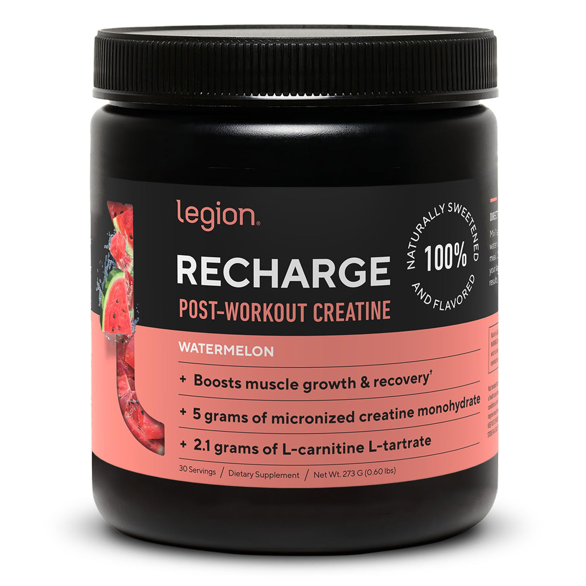 LEGION Recharge frente del envase mostrando sabor sandía y beneficios claros