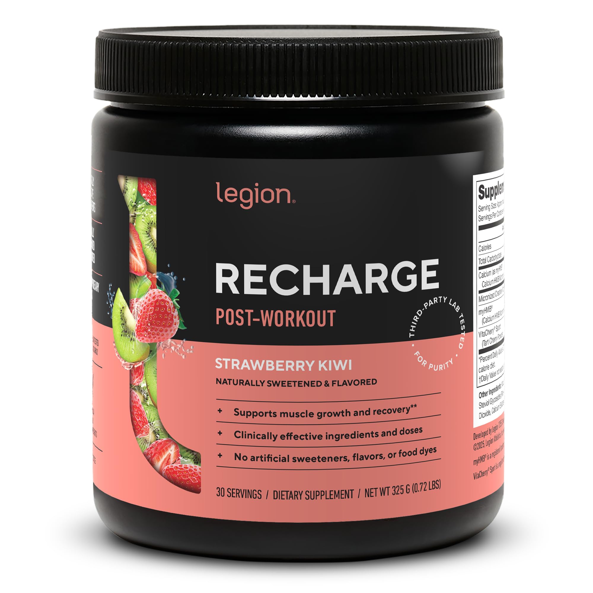LEGION Recharge frontal del envase mostrando la marca y claridad de ingredientes
