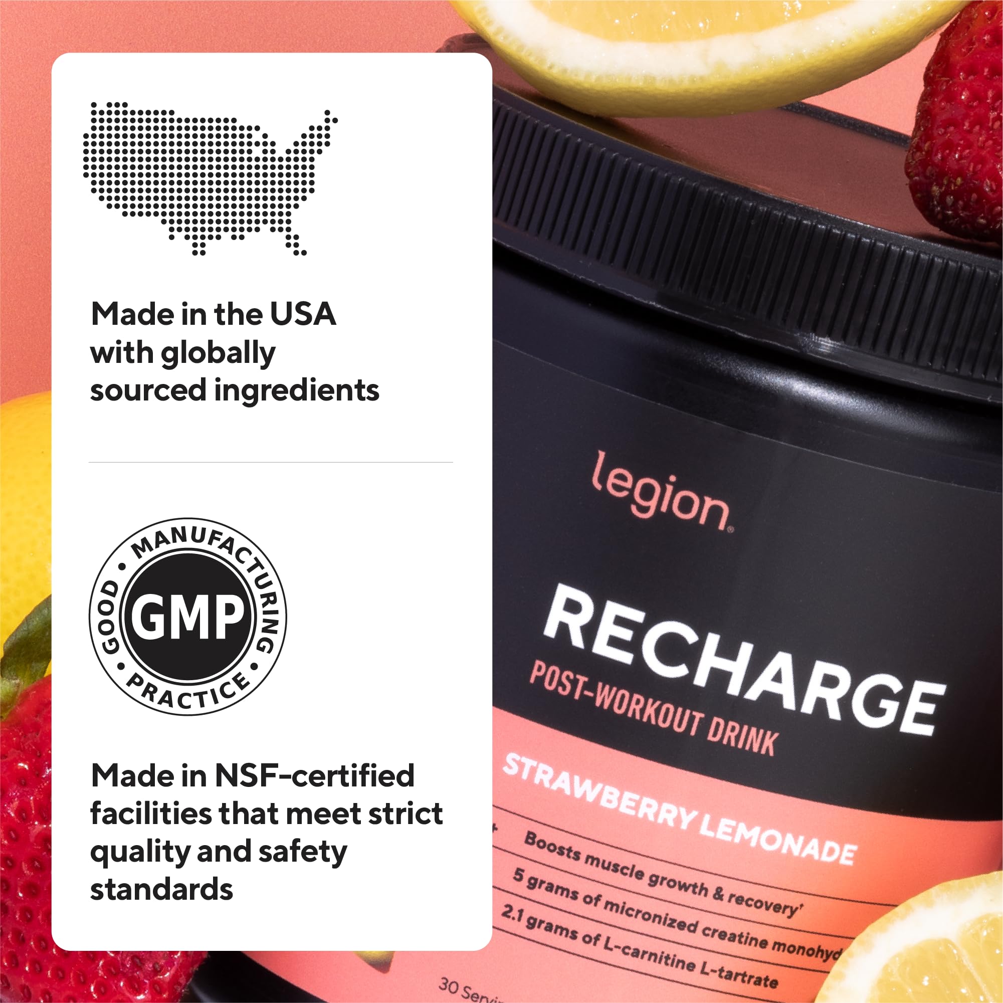 LEGION Recharge mano sosteniendo envase para mostrar tamaño real