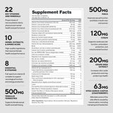 LEGION detalle de lista de ingredientes de Triumph mostrando vitaminas clave