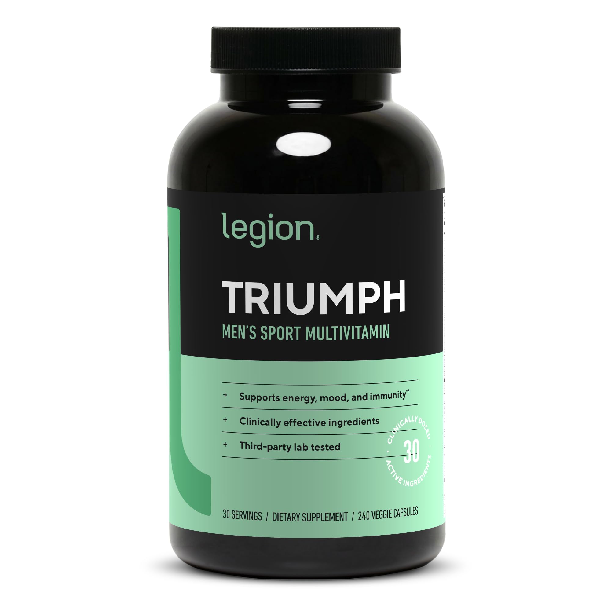 LEGION envase frontal del multivitamínico mostrando diseño y beneficios