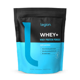 LEGION empaque frontal del Whey+ mostrando 30 porciones y pureza