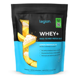 LEGION Whey+ frente del envase mostrando claridad de ingredientes y confianza