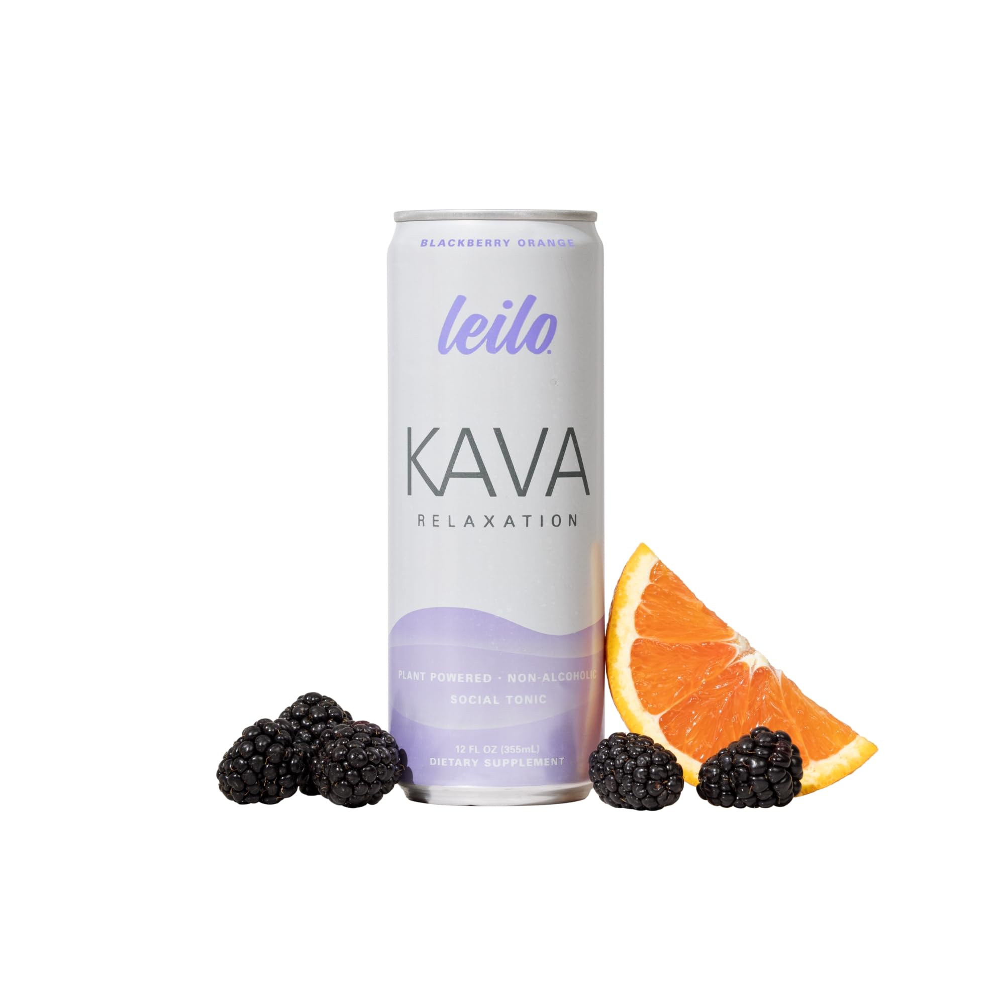 LEILO lata frontal blackberry orange mostrando diseño y conveniencia