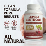 LEMELI BEETROOT cápsulas vegetales primer plano para toma cómoda