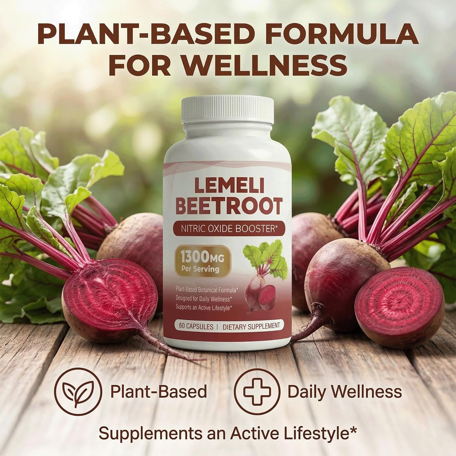 LEMELI BEETROOT persona tomando cápsula con agua uso práctico