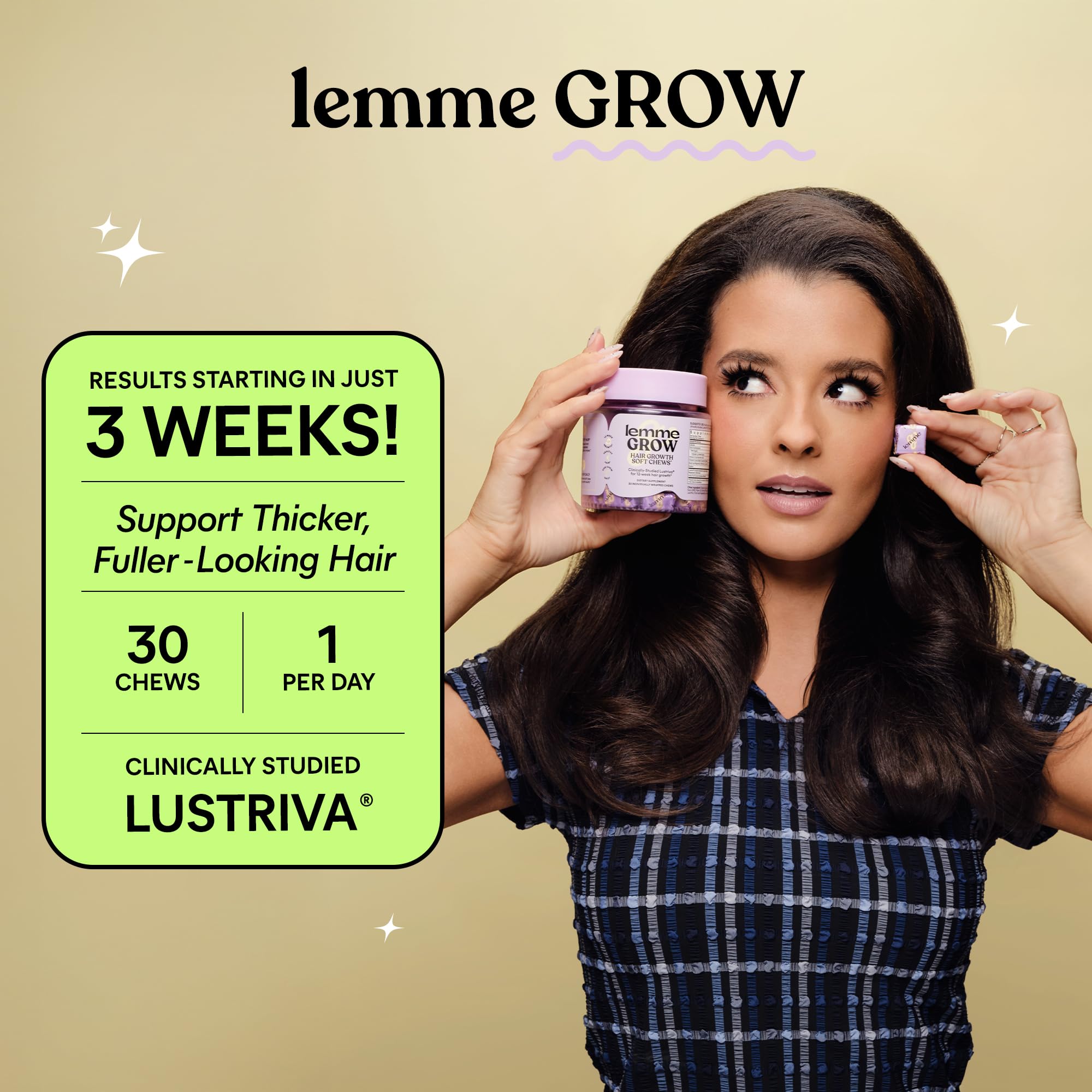 Lemme Grow ingredientes clave Lustriva resaltados que aportan soporte capilar