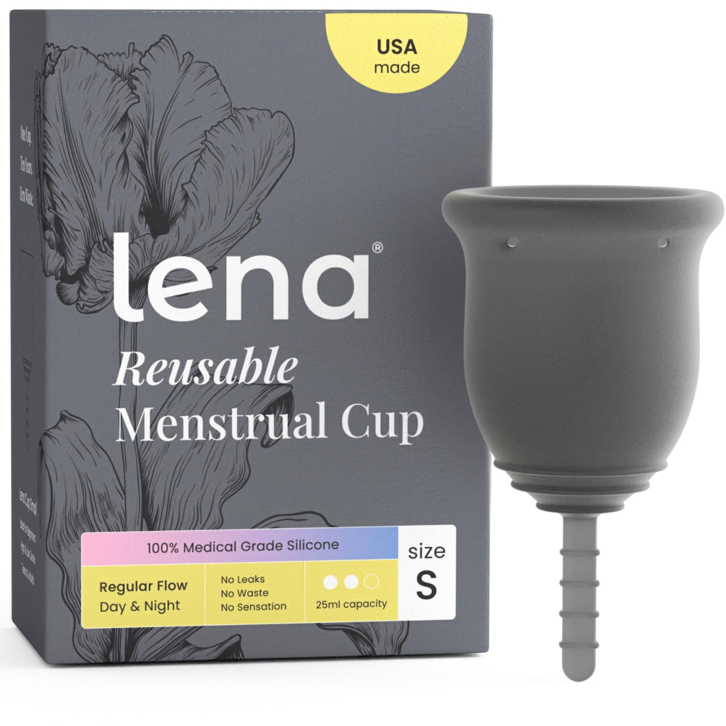 Lena copa frontal mostrando el diseño y comodidad