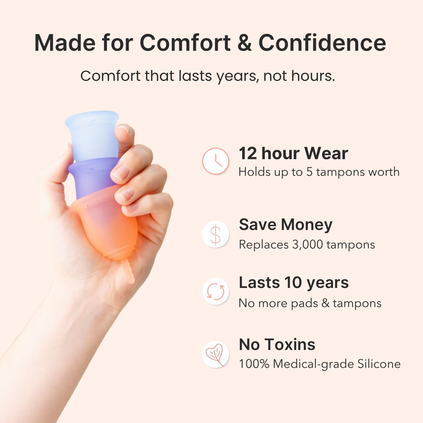 LENA primer plano textura de silicona ultra‑suave, comodidad