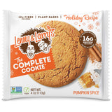 Lenny & Larry's frente del empaque mostrando sabor Pumpkin Spice y conveniencia