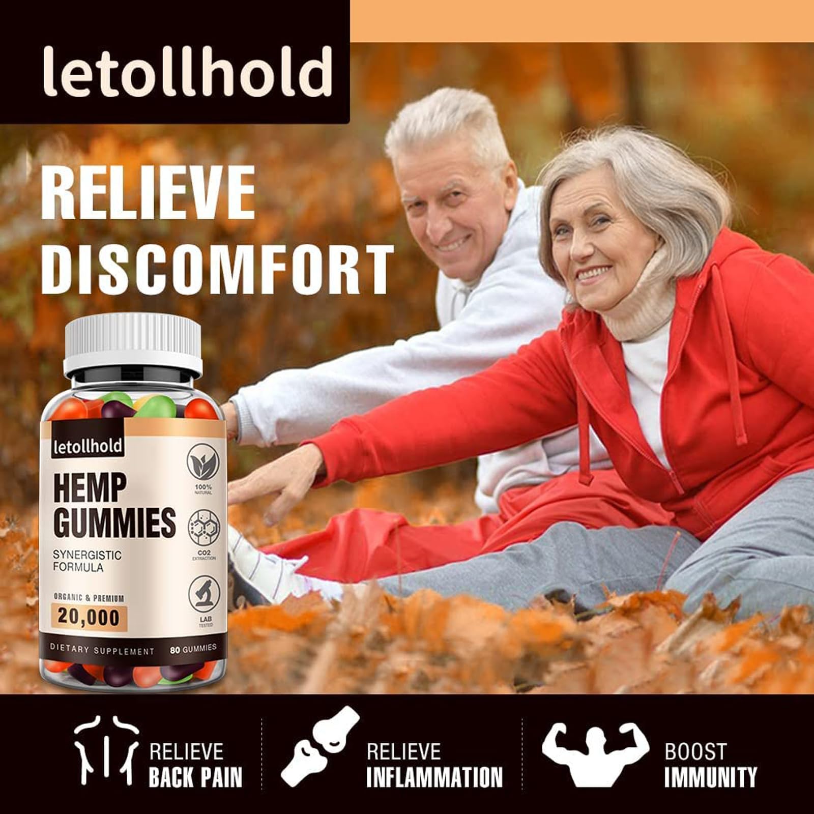 letollhold gomitas en mano ilustrando dosis fácil y discreta