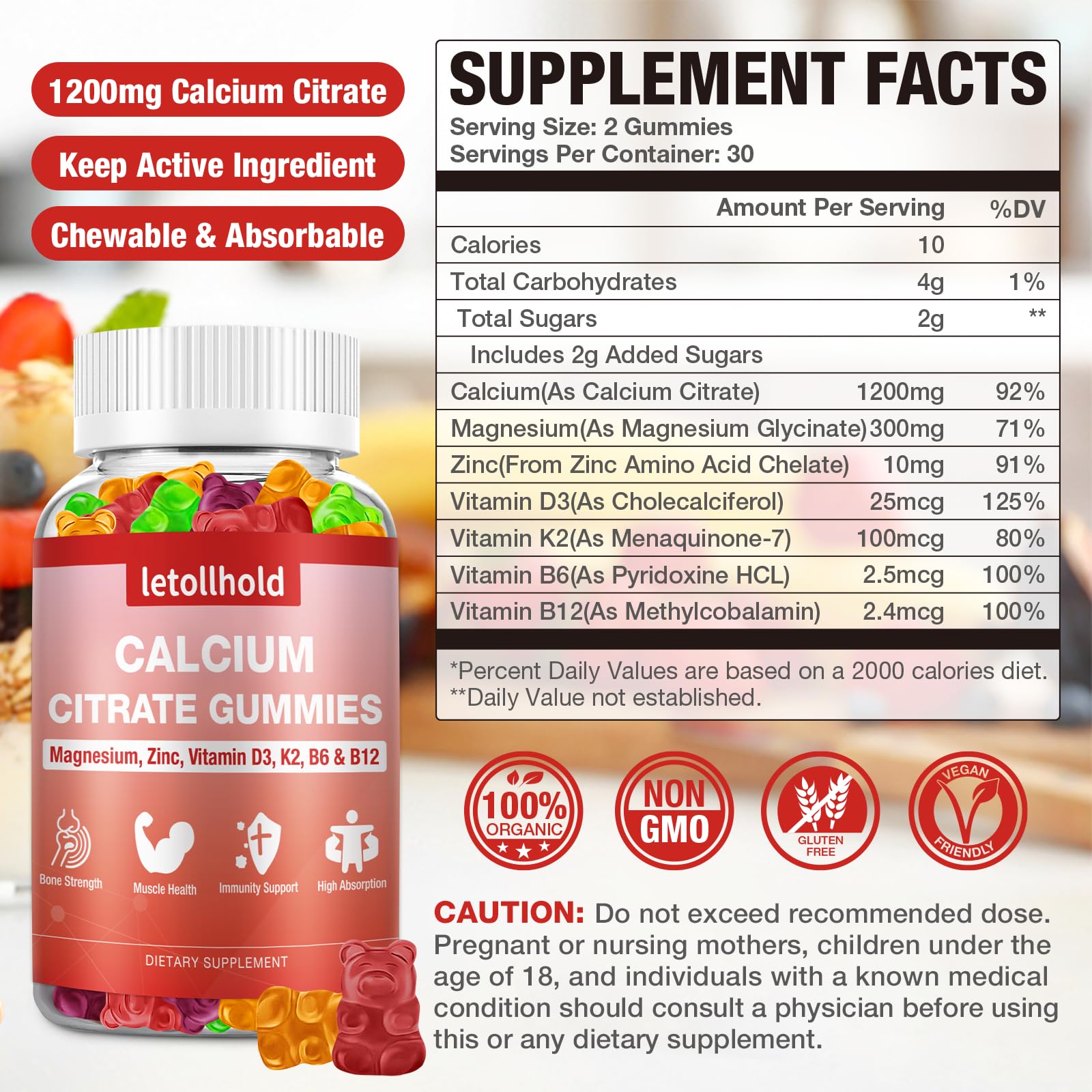 letollhold ingredientes naturales en acercamiento mostrando vitaminas y minerales