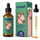 LEVADI frasco frontal con sabor frambuesa, presentación clara y fácil de usar
