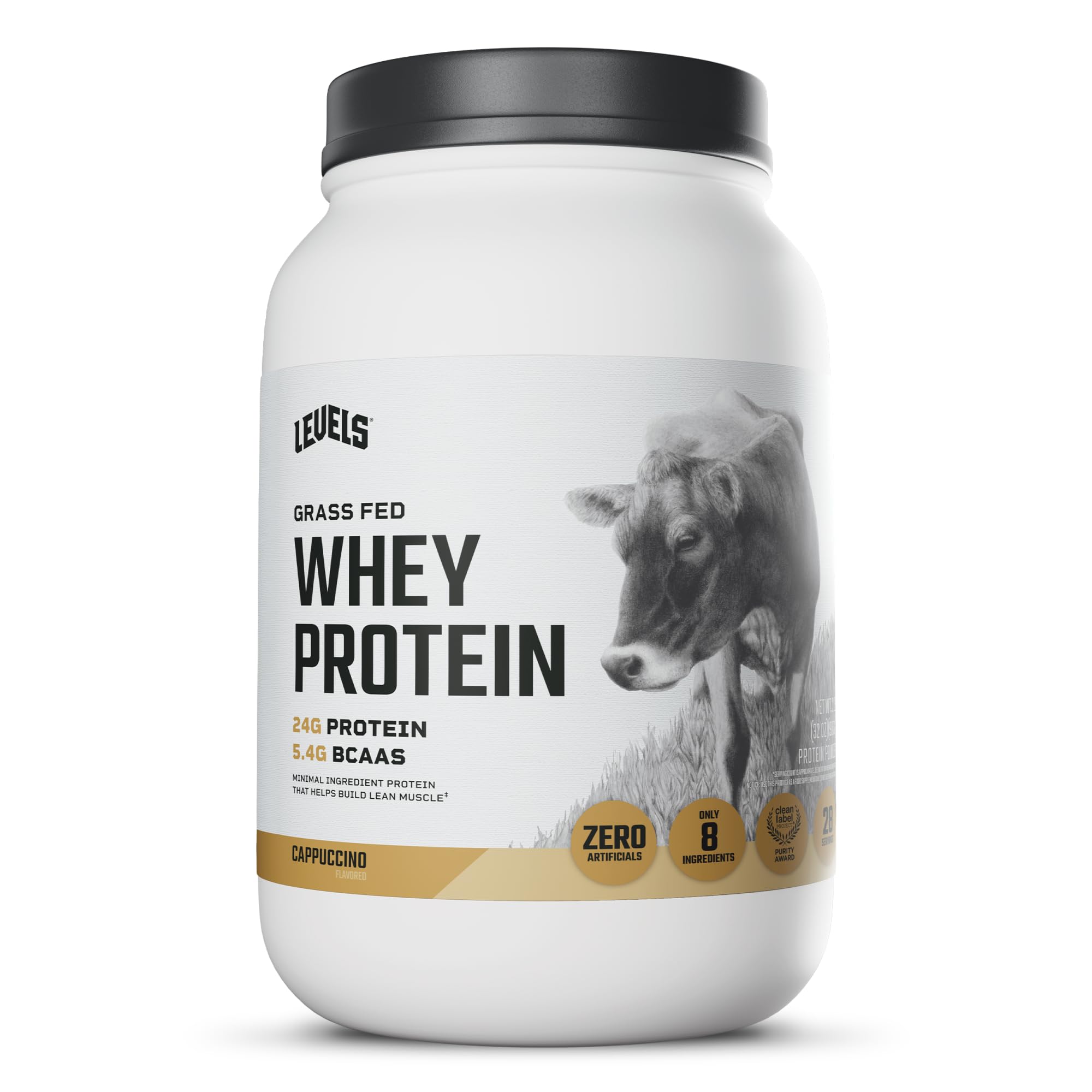 Levels Nutrition envase frontal cappuccino mostrando diseño y sabor