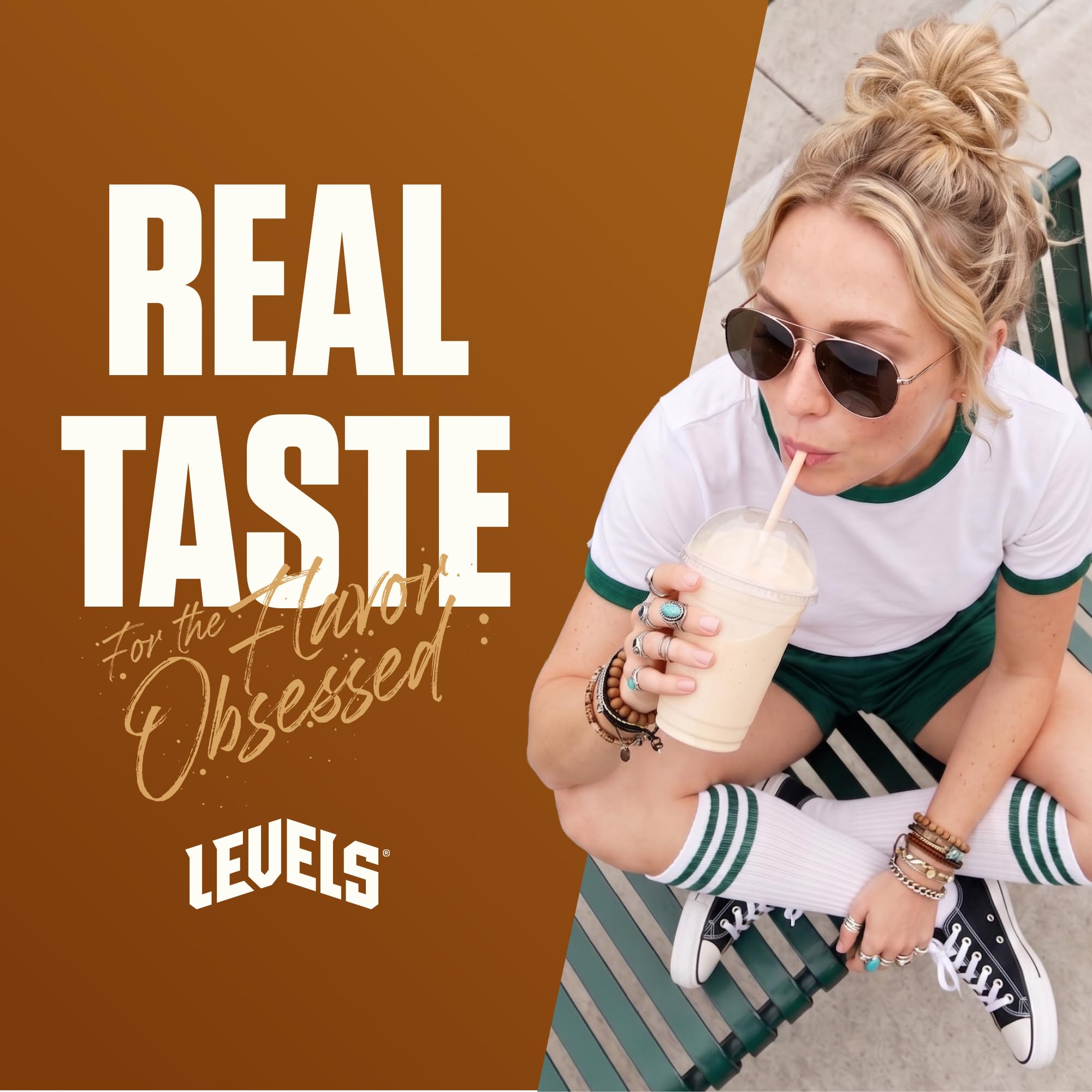 Levels Whey vainilla de Madagascar y canela molida, realzando sabor natural