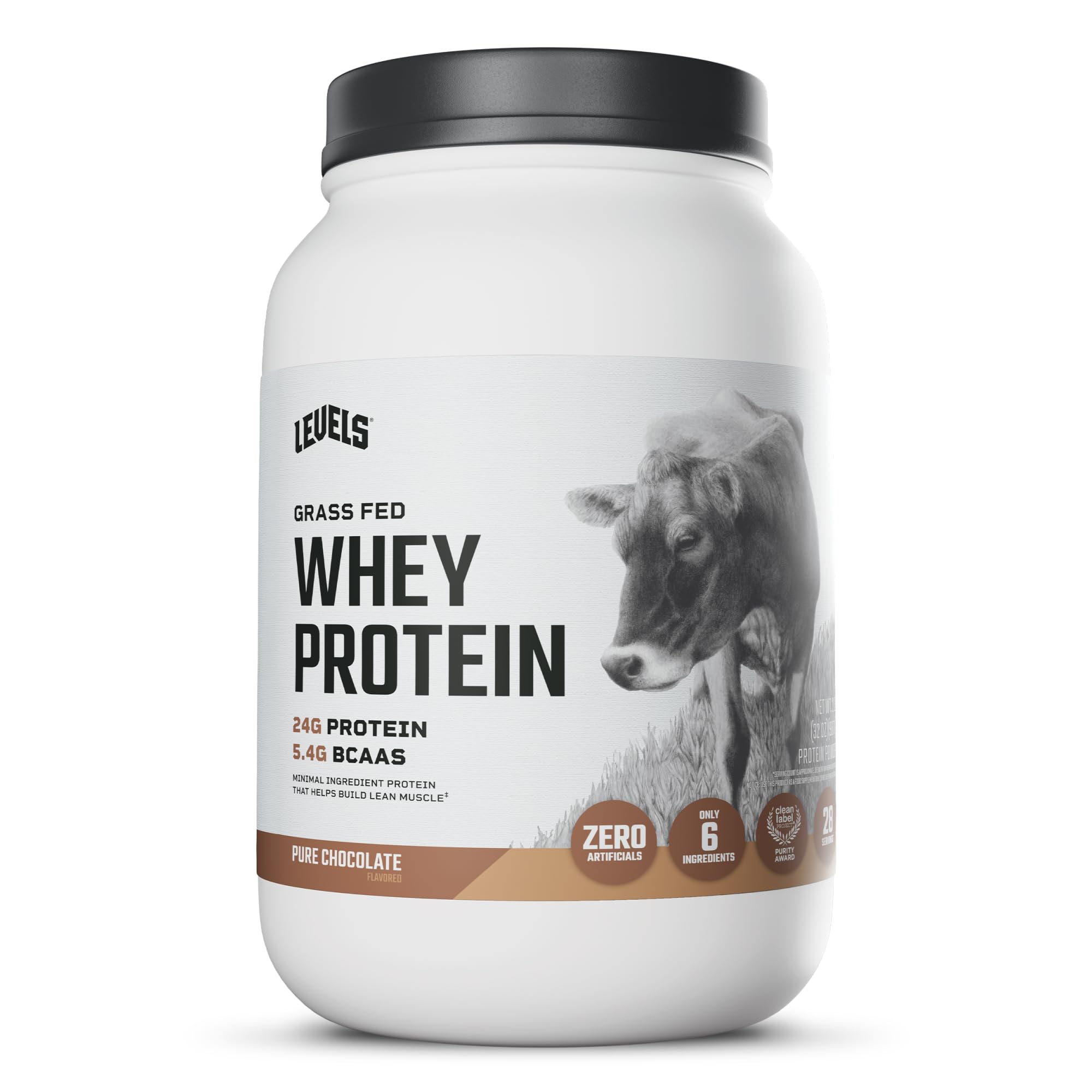 Levels Whey vista frontal del empaque, fácil identificación y confianza