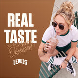 Levels Whey vaso mezclado, batido homogéneo listo para consumir