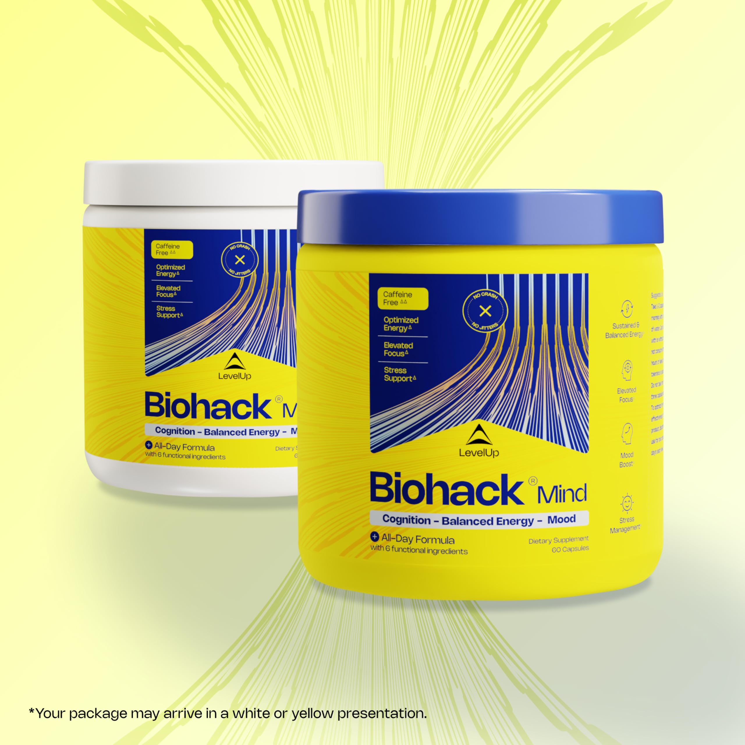 LevelUp Biohack Mind siendo tomado por adulto antes de trabajo mental