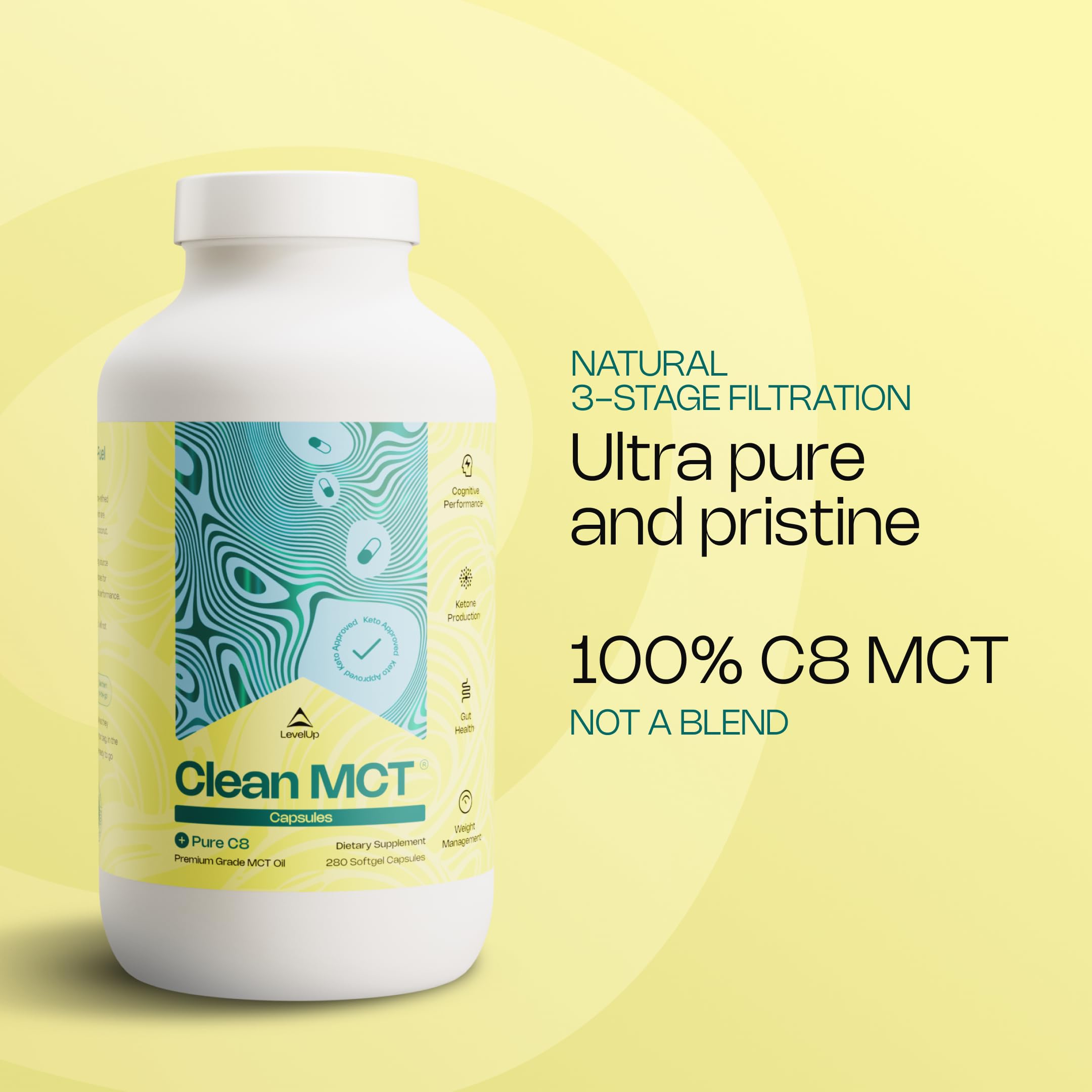 LevelUp cápsulas junto a una taza de café indicando uso práctico matutino