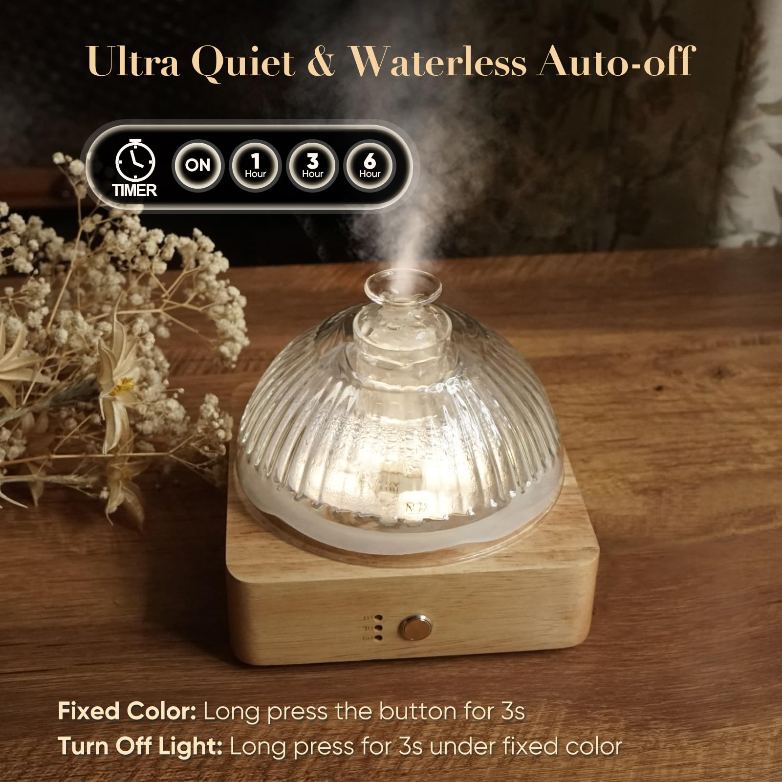 Levoair niebla fina saliendo del difusor que humidifica y refresca aire