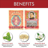 Li Chung Shing Tong detalle de la textura de la pastilla y aspecto herbal auténtico