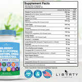 Liberty Lifestyle primer plano de la etiqueta con ingredientes clave y confianza