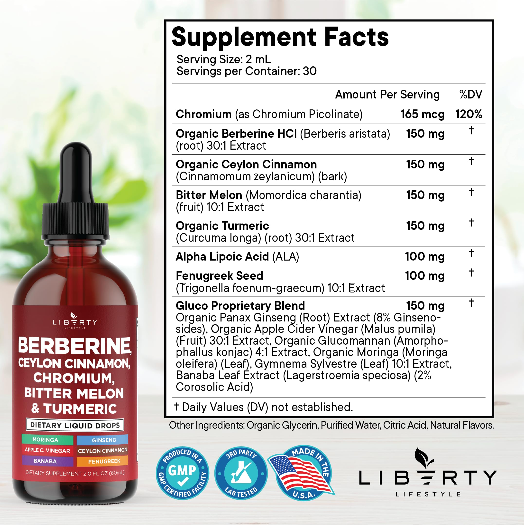 Liberty Lifestyle textura de gotas cerca que destaca la mezcla liposomal y absorción práctica