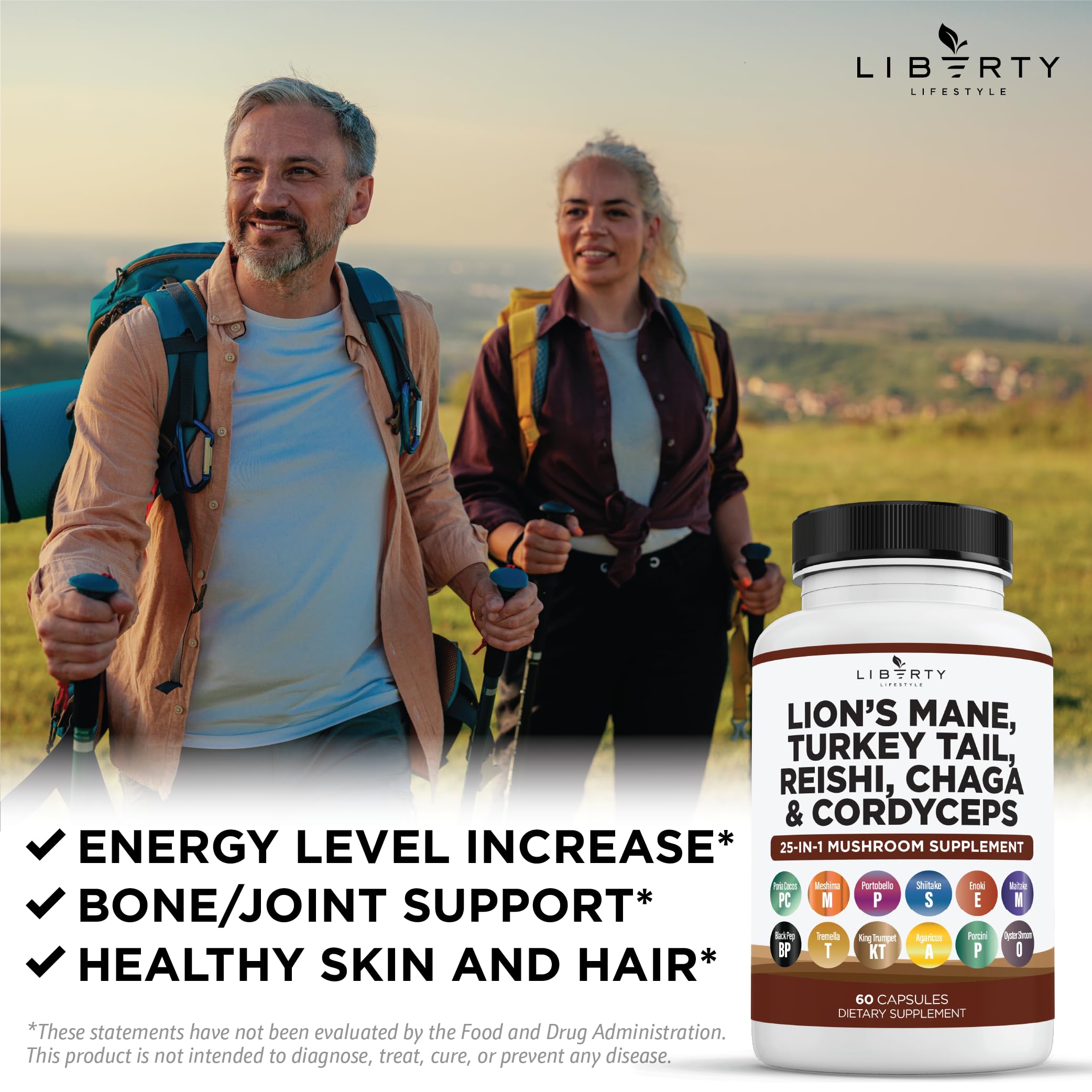 Liberty Lifestyle frasco abierto en una mesa, presentación para uso diario
