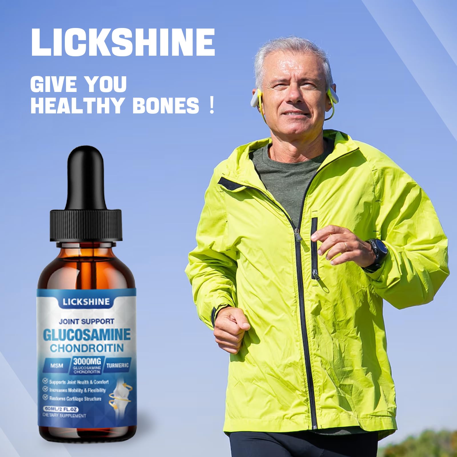 Lickshine estilo de vida: botella junto a zapatillas deportivas, sugiriendo soporte para la actividad