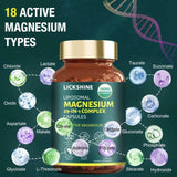lickshine etiqueta de ingredientes destacando 18 formas de magnesio y vitaminas