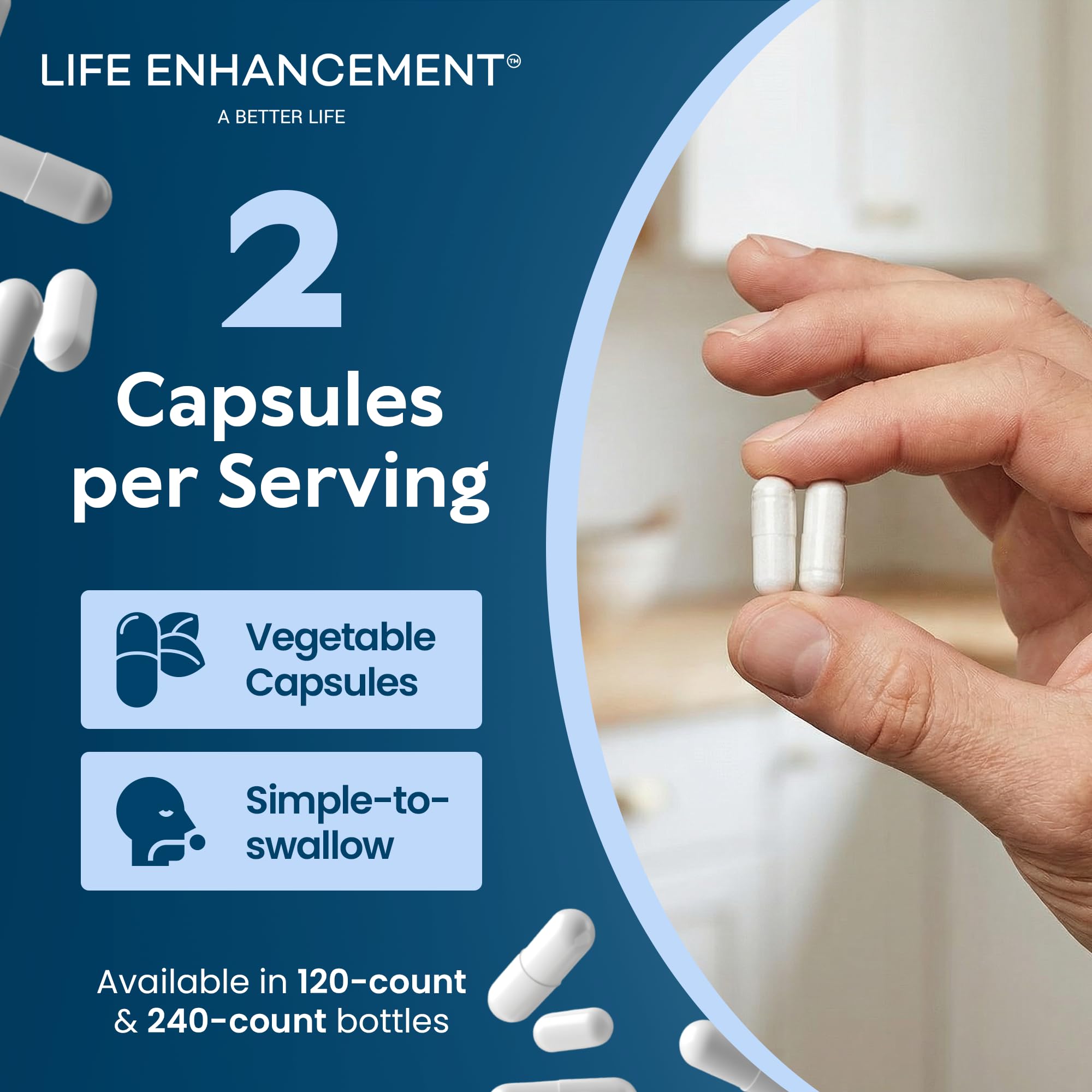 Life Enhancement etiqueta con información nutricional clara y confiable