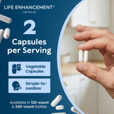 Life Enhancement etiqueta con información nutricional clara y confiable