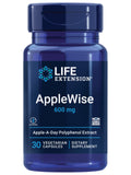 Life Extension botella frontal mostrando AppleWise y ventaja de apoyo cardiovascular