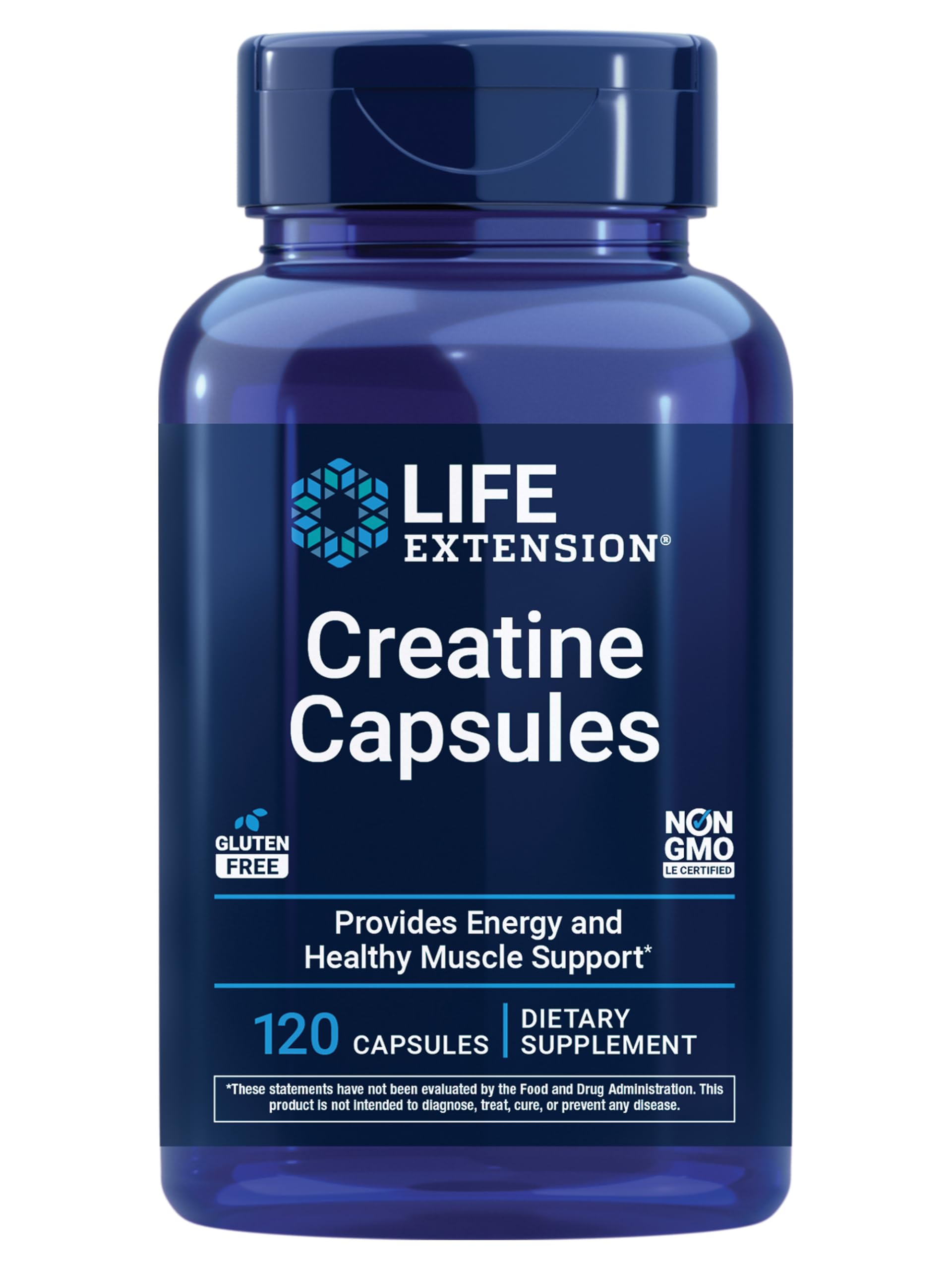 Life Extension caja frontal mostrando producto y beneficios para fuerza